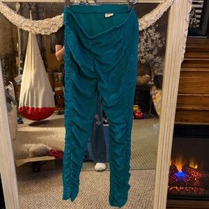 Zara girls Teal Ruched Leggings